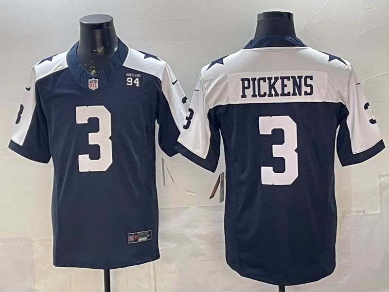 Men 2026 Dallas Cowboys #3 Pickens Blue 3th generations Nike Limited NFL Jersey style 04->dallas cowboys->NFL Jersey